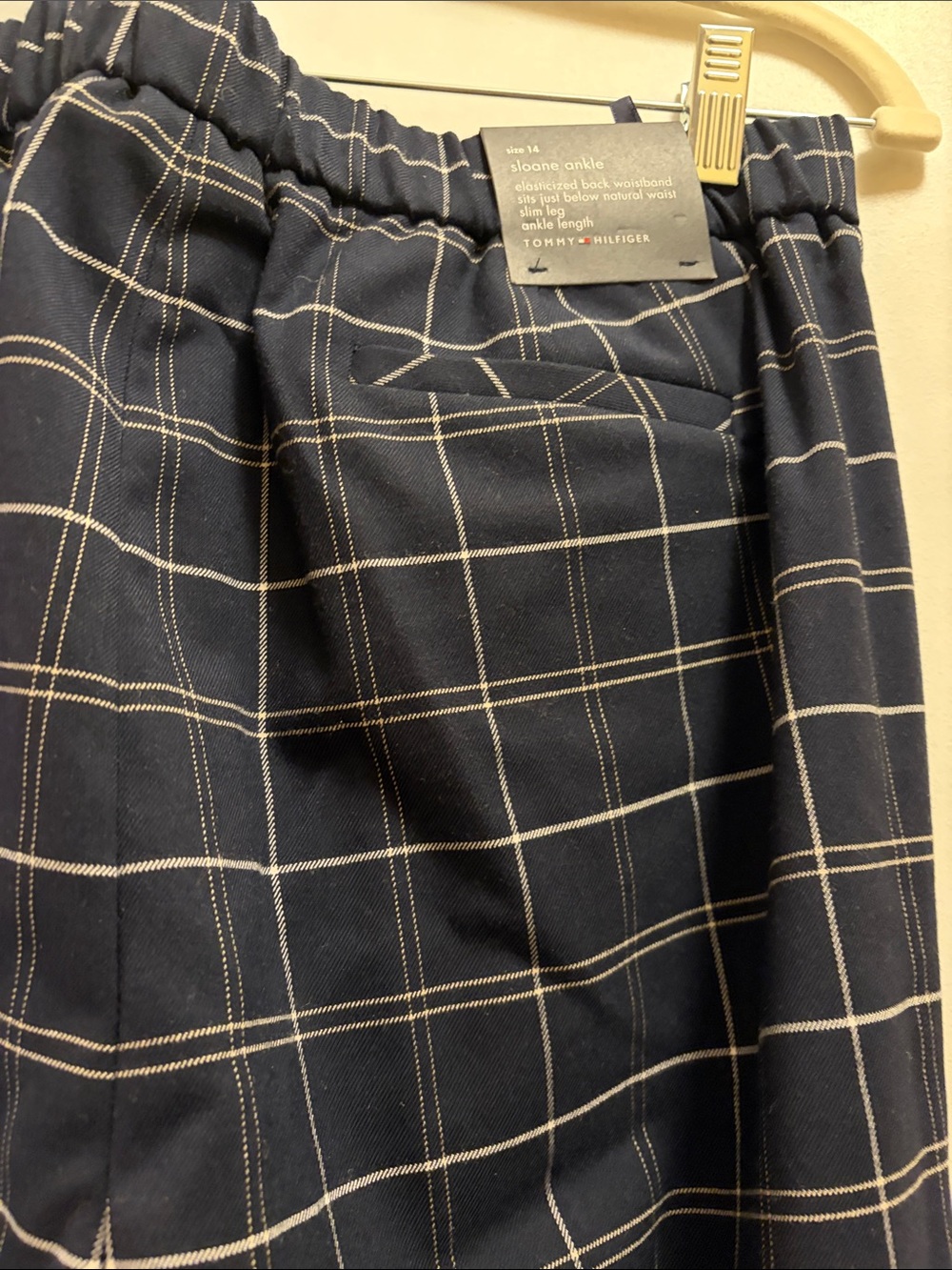 Tommy Hilfiger Navy Windowpane Women's Pantsuit - Picture 4 of 5